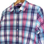 Brooks Brothers  Women’s Size 10 Blue Pink White Shadow Plaid Button Down Shirt Photo 0