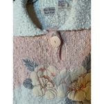 Palm Springs Yacht Club Pink Cream Textured Floral Knit Sweater Sz S Vintage Photo 6