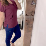 Marilyn Monroe  by Medi Chic burgundy Nurses scrub top size medium Photo 1