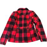Rampage  Women’s Buffalo Check Plaid Pea Coat Double Breasted Jacket Size Medium Photo 6