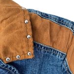 Western Ethics Vintage Denim Faux Suede Stretch Denim Shirt Jacket size small Blue Photo 3