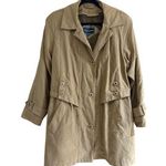 Gallery Trench Coat Removable Hood Classic Rain Coat Button Front Size 12 Medium Photo 0