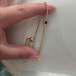 Elegant Gold and Silver Bracelet with Black Stone Photo 0