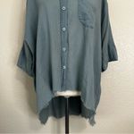 Free People  Best of Me Blue Button Down Hi-Low Hem Shirt, Size XS Photo 4