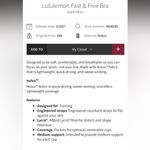 Lululemon Fast & Free Bra Photo 5