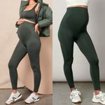 BLANQI Maternity Belly Support Leggings: Limited Edition Forest Night Green Size undefined Photo 3