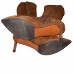 Aquatalia Brown Suede High Heeled Boots Shoes size 9 Photo 8