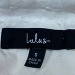 Lulus Women's White Swiss Dot Lace Ruffle Zipper Mini A-Line Flared Skirt Size S Photo 3