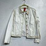 V Cristina White Faux Pearl Lined Vintage Jean Jacket Sz M NWT Size M Photo 1