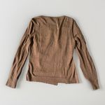 Lafayette 148 Wool Alpaca Leather Panel Sweater Quiet Luxury Brown Chic Luxe M Size M Photo 7
