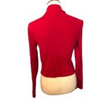 Forever 21 ribbed long sleeve red faux turtleneck with embroidered “over it” Photo 4