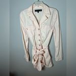 Veronica Beard  Winifred Twill Belted Long Sleeve Button Romper Utility Pink Sz S Photo 3