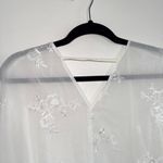 Maurice's  White Kimono Embroidered Open Front Beach Bridal Small Medium Photo 8