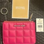Michael Kors  Pink Card Holder with Keychain Photo 0