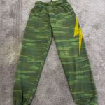 Aviator Nation  Camo Sweatpants with Yellow Bolt Size Medium Photo 2
