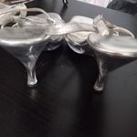 Jacqueline Ferrar  Melinda 8.5 Clear Heeled Platform Silver Rhinestone Studded Photo 6