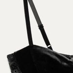 ZARA NWT Bodysuit Lace Mesh Velvet Detail Festive Days Collection Black Medium Photo 4