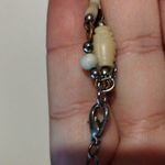 Gypsy Boho Bohemian Beaded Stones Double Strand Beach Silver Tone Necklace Tan Photo 2