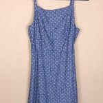 Old Navy  Women’s Linen Blend Blue Chambray White Polka Dots Tank Dress Photo 0