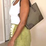 Prada Olive Logo Canvas and Leather Tote Bag Photo 11