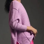 Pilcro Anthropologie Lavender Lilac Oversized Striped Crewneck Tunic Sweater S Photo 0