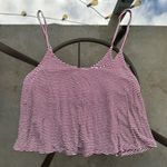 Brandy Melville Striped Spaghetti Strap Flowy Tank Top in Burgundy/White - Small Photo 1