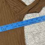Hugo Boss  Shirt Womens Medium Top Ribbed Brown Stretch Career Minimalist Photo 8