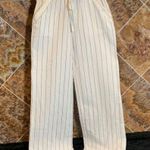 Sienna Sky Women's Wide Leg White with Gray Stripes Casual Pants Size Small Photo 1