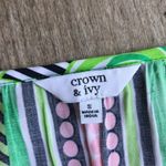 Crown & Ivy crown & ivy Womens Blouse Size Small Pink Navy Green White Lace Peasant Preppy Photo 8