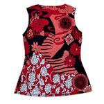 Bisou Bisou Red floral babydoll sleeveless top bohemian Y2K boho chic hippie eclectic 90s Photo 1