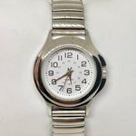 FMD women silver tone quartz analog watch 30mm stretch band size 6.5” running Photo 0