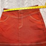 ZARA  Rust Orange Seamed Mini Skirt‎ Size M Photo 6