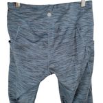 HEATHYOGA Women's Blue Heathered Leggings‎ Pockets Size L Polyester Spandex Size L Photo 3