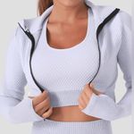 Athletic Zip Up Cropped Jacket Photo 0