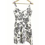 Laundry by Shelli Segal Laundry by Shelly Segal Black White Sequin Floral Silk Cocktail Dress Size 6 Photo 4