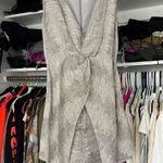 Donna Mizani stassi linen neutral tan gray v neck sleeveless romper S Photo 6