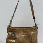Brighton Croc Olive Green Shoulder Bag‎ Purse Zipper Charm And Dust bag B Tan Photo 0