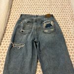 American Eagle  Relaxed Mom Jeans Size 4 Destructed High Waist Light Wash Photo 11