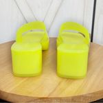 Steve Madden  Harlin Chunky Jelly‎ Neon Slide Sandals Citron Yellow 9 Y2K Photo 5