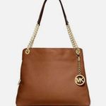 Michael Kors Brown Gold Shoulder Bag with Chain Strap Photo 0