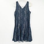Loft NWT  Womens Coastal Beachy Star Godet Double V Linen Blend Tank Dress S Navy Photo 7