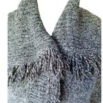 Carolyn Taylor Charcoal Fringe Cardigan Wrap Sweater ~ Women's Size SMALL Photo 3