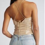 Mistress Rocks Sequin & Lace Tie Back Sleeveless Top Photo 1