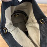 Tory Burch Dena Fold Over Black Distressed Leather Crossbody Purse Bag Photo 5