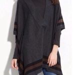 Hinge Nordstrom  Sweater Poncho Detailed Border buttons women’s Medium large Photo 0