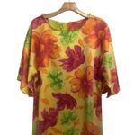 Saks 5th Avenue Vtg Saks Fifth Ave Bight Multicolor Floral Print Short Sleeve Maxi Satin Dress S Photo 7
