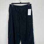 Athleta Tall Paradise Mid Rise Wide Leg Pant Black Linen Blend Relaxed M NWT Photo 5