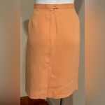Jones New York Cream Orange Midi 100% Silk Skirt Zipper & Button In Back SZ 16P Photo 2