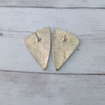 Vintage Stud Earrings Statement Burnt Orange, Cream, Black, Gold Tone Photo 3