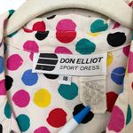 Vintage 80s Multicolor Polka Dot Midi Dress White Size XL Photo 6